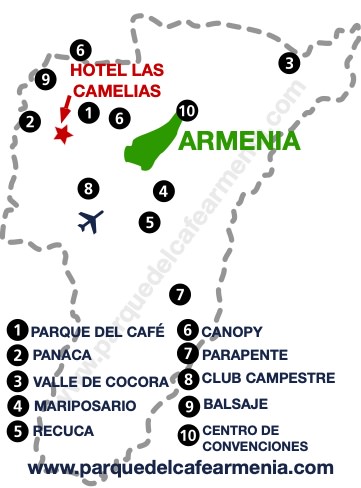 bbicacion Hotel Campestre Las Camelias