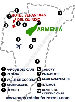 bbicacion Hotel Veraneras del Quindío